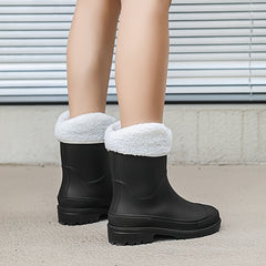 Women's Non-slip Warm Rain Boots Waterproof Outdoor Short Boots