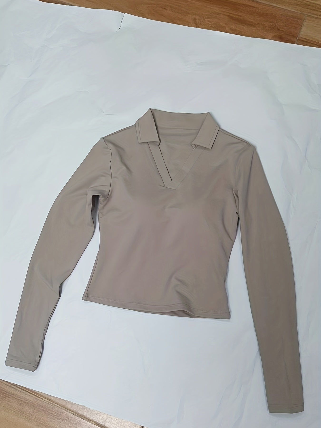 Women's V Neck Long Sleeve Crop Top for Yoga