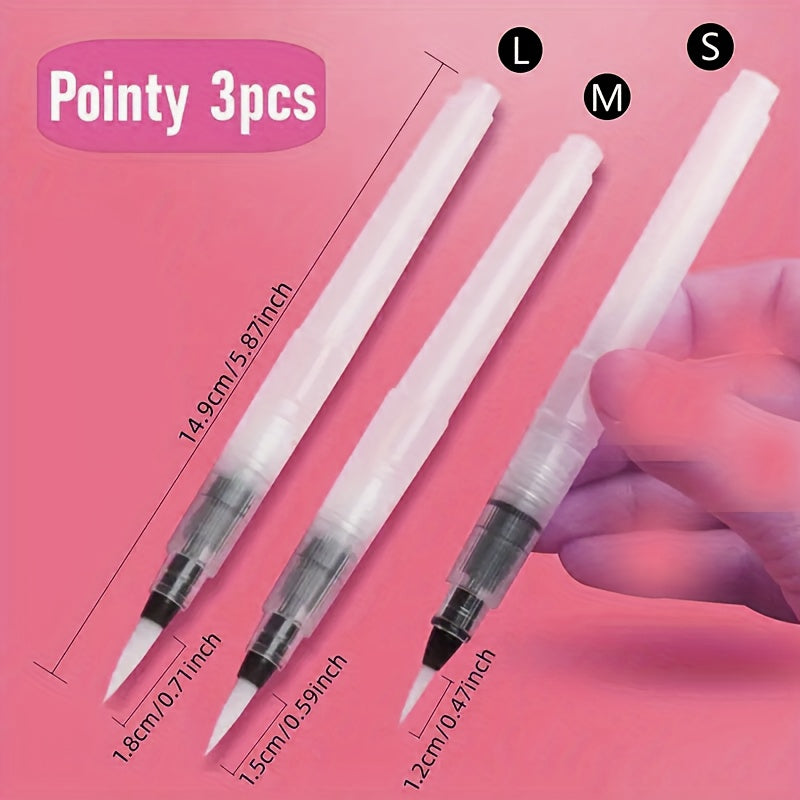 Watercolor Brushes Set - 15" High Nylon Large Capacity