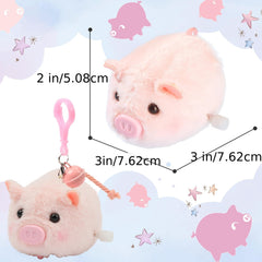 Clockwork Racing Bunny Pig Toy Plush Bell