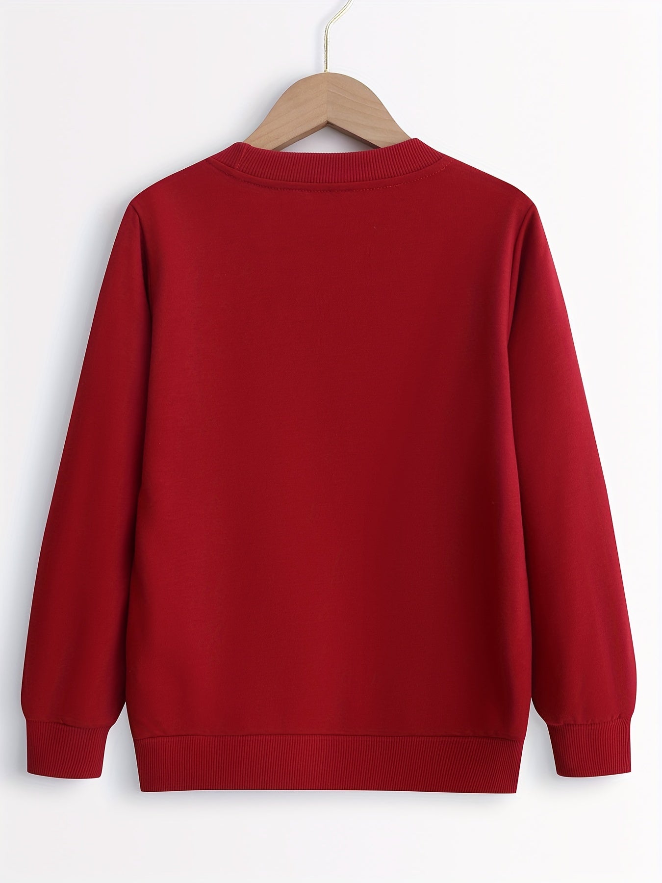 Girls Love Hearts Graphic Crew Neck Sweatshirt Top