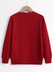 Girls Love Hearts Graphic Crew Neck Sweatshirt Top
