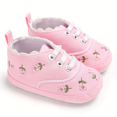 Baby Girls Lightweight Sports Shoes With Bowknot Comfortable Non Slip Crib Shoes