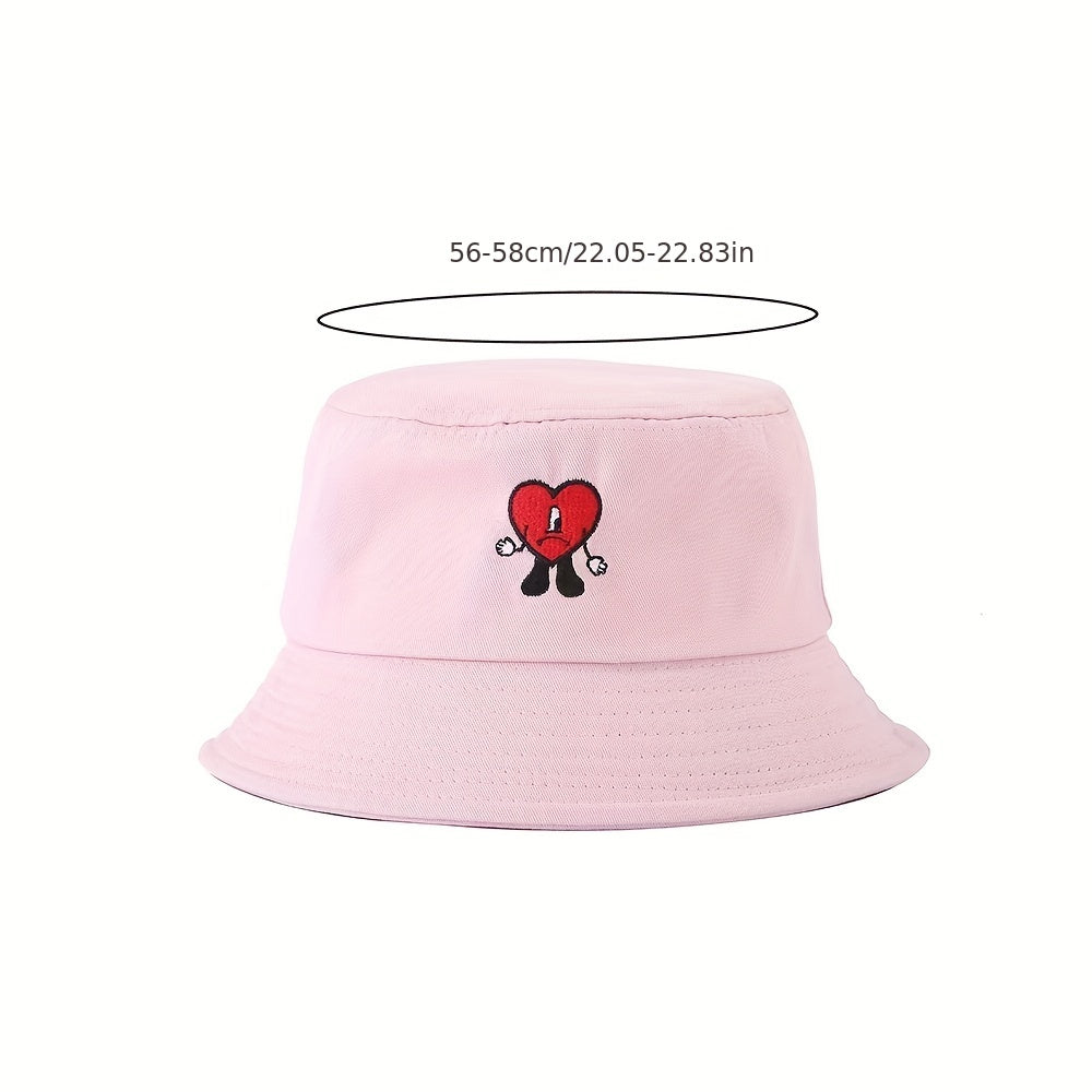Bad Rabbit Embroidery Bucket Hat Sunscreen Fisherman Cap