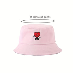 Bad Rabbit Embroidery Bucket Hat Sunscreen Fisherman Cap