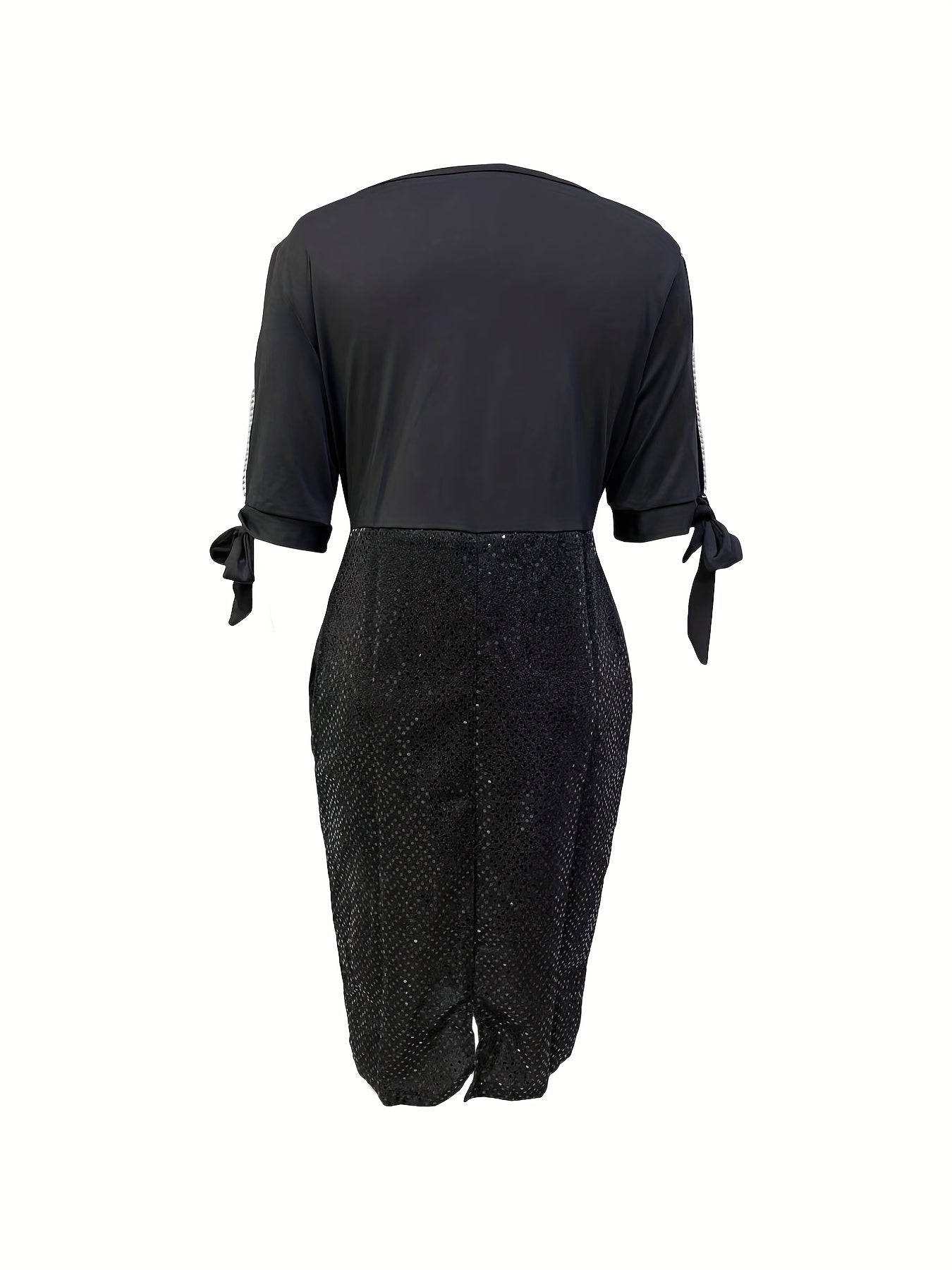 Party Dress Women's Plus Faux Pearl Decor Sequin Slim Fit Event Dress