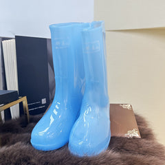 Women's Waterproof High Top Rain Boots Comfortable Solid Non slip Outdoor