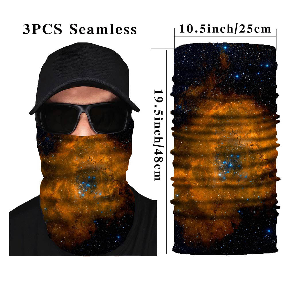 3pcs Starry Sky Face Gaiter Mask Outdoor Sunscreen Dustproof Mask