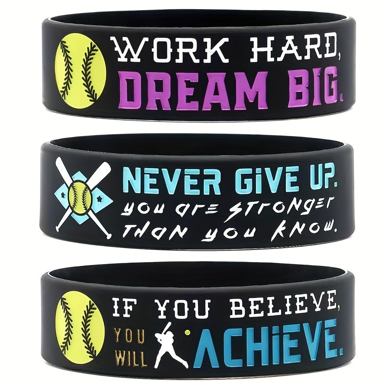 Motivational Softball Wristbands Sports Quotes Team Awards