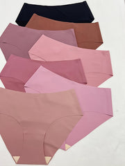 7 Pcs Seamless Hipster Panties Solid Bikini Briefs Women's Underwear