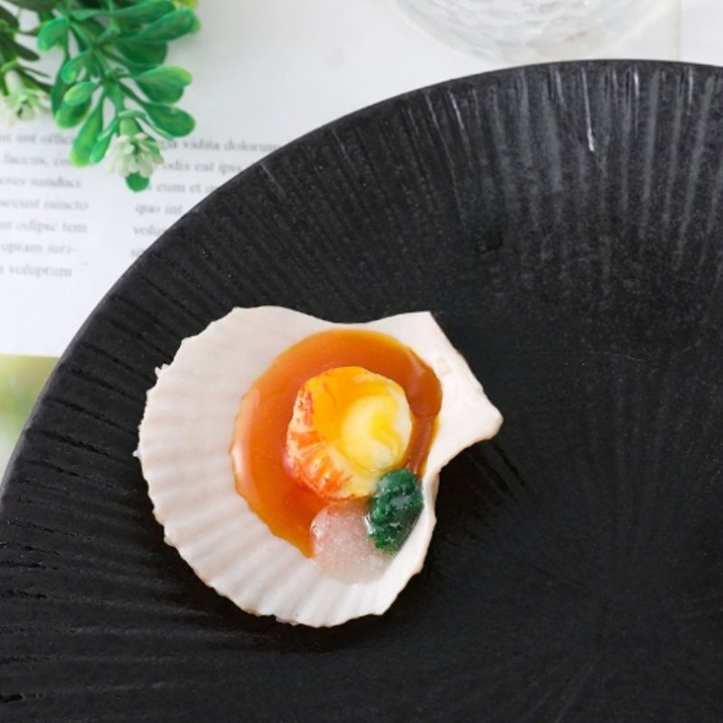 2pcs PVC Garlic Butter Steamed Mussels Realistic Decor