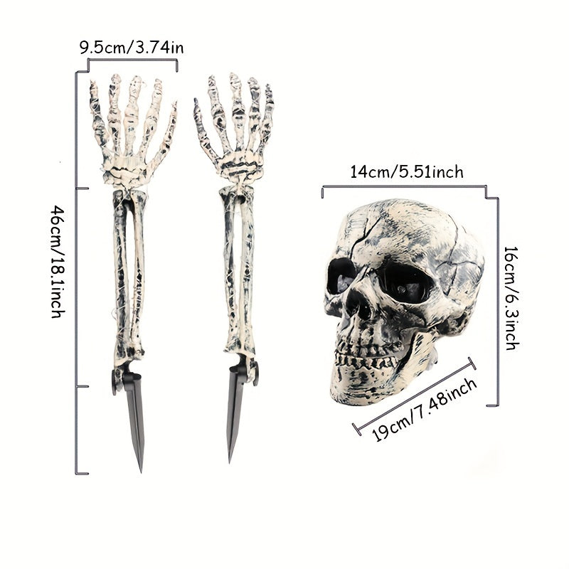 Skeleton Stakes Halloween Decorations Scary Skull Skeleton Hand Bone