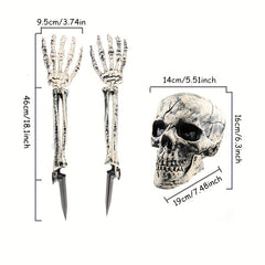 Skeleton Stakes Halloween Decorations Scary Skull Skeleton Hand Bone