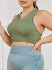 Ribbed Racer Back High Stretch Sports Bra