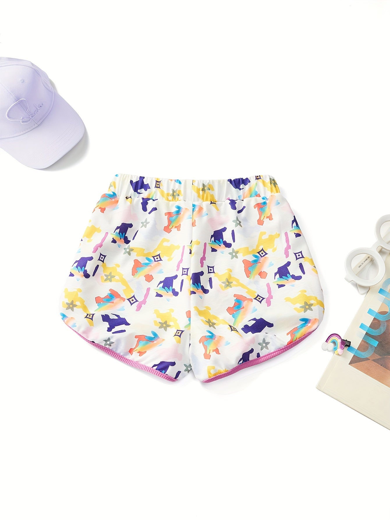 Girls Cartoon Animals Elastic Waist Sports Track
