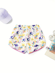 Girls Cartoon Animals Elastic Waist Sports Track