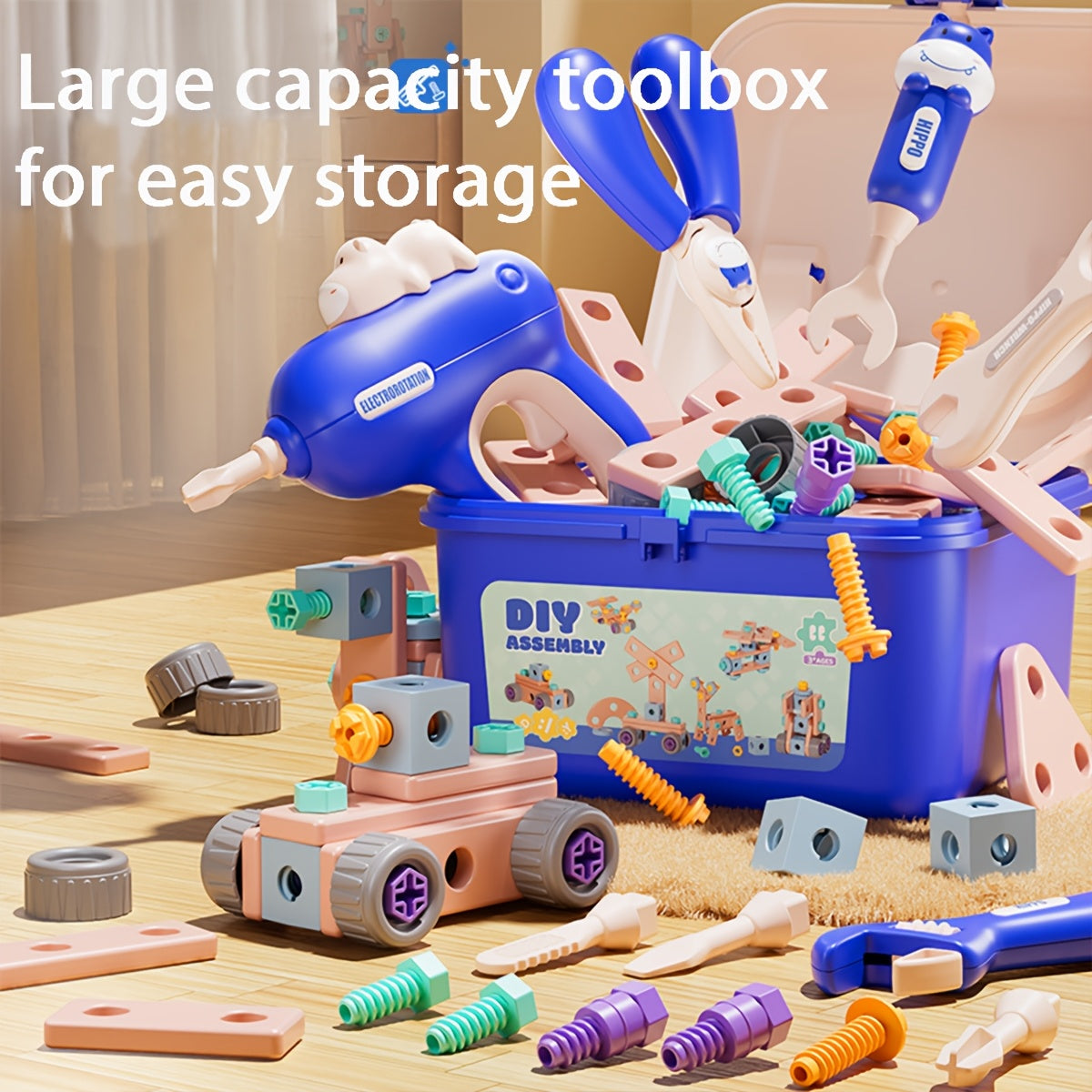 DIY Screw Bolt Puzzle Building Blocks Assembly Toolbox