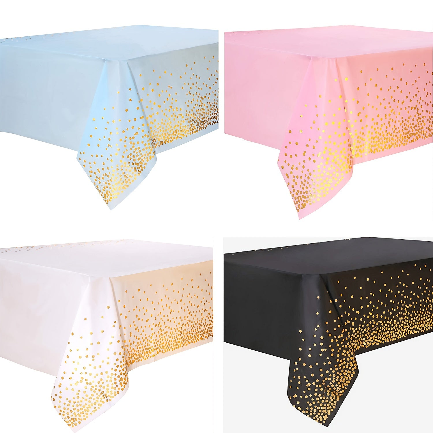 Bronzing Tablecloth Pink Dot Birthday Wedding Gathering Disposable Pe Tablecloth
