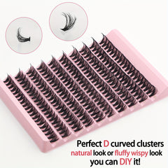 DIY Lash Extension Kit 200pcs Individual Lashes Cluster D Curling