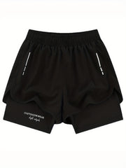 Men's Double Layer Elastic Quick Dry Shorts