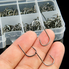 100pcs Carbon Steel Fishing Hooks With Holes Outdoor Fishing Tackle