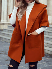 Vintage Hooded Coat with Pockets Women's Outerwear