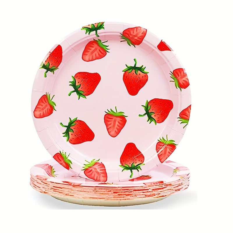 20pcs Strawberry Tableware Set - Girl Birthday Summer Fruit Party