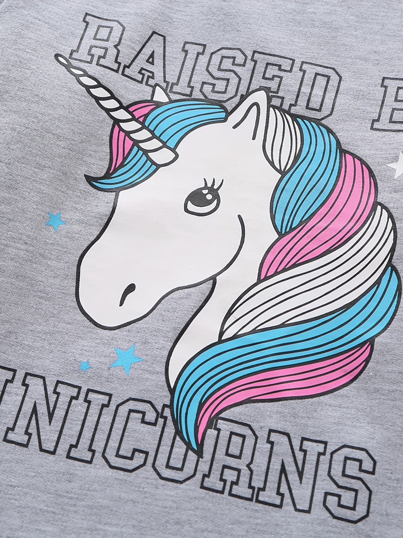 Girls Autumn Unicorn Print Pullover Top Casual Sweatshirt