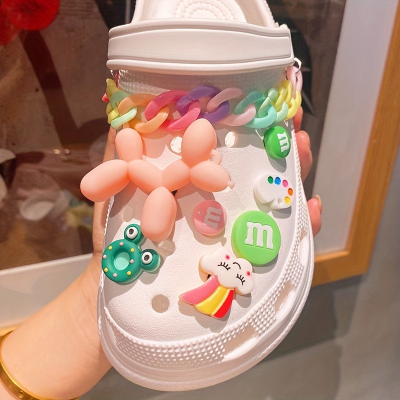 Shoe Accessories Chain Jelly Big Flower DIY Decoration