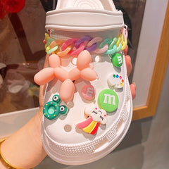 Shoe Accessories Chain Jelly Big Flower DIY Decoration