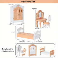 Dollhouse Furniture Playset Kitchen Living Room Bedroom Bathroom Assorted Styles