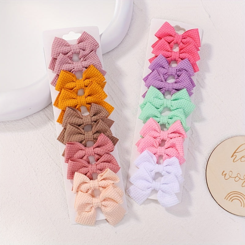 10pcs Bow Hair Clip Ponytail Clip for Baby Girls