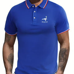 Scorpion Print Men's Casual Button Up Short Sleeve Lightweight Shirt