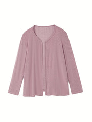 Eyelet Embroidered Open Front Cardigan