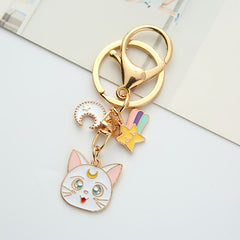 Cat Alloy Car Key Ring - Stylish Bag Accessory