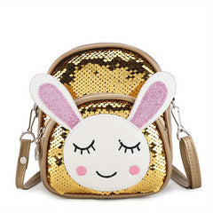 Kids Rabbit Backpack Sequin Shoulder Bag