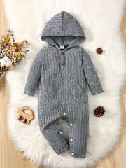 Infant Hooded Jumpsuit Long Sleeve Casual Romper