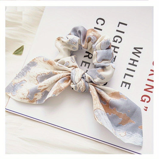 Tie Dye Retro Rabbit Ears Large Scrunchies Bowknot Hair Rope Ponytail Holder