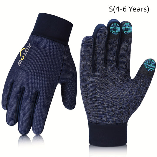 Kids Winter Touch Screen Sport Gloves - Non-slip Warm