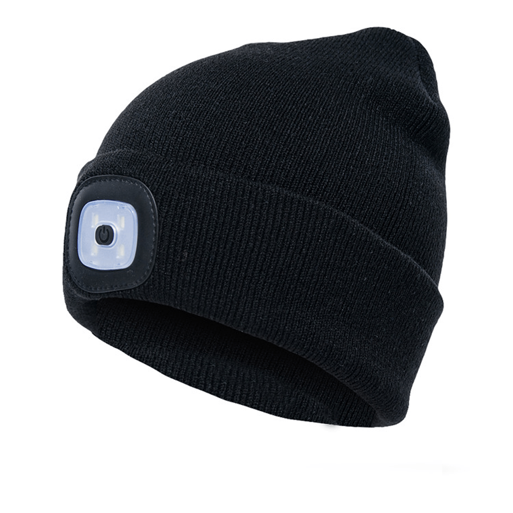 Unisex Beanie Hat With Light USB Rechargeable Hands LED Headlamp Hat