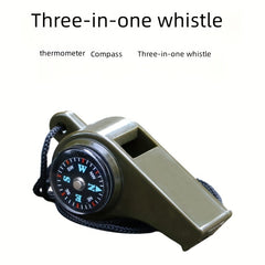 2PCS 3 in 1 Whistle Lifesaving Whistle With Compass Thermometer