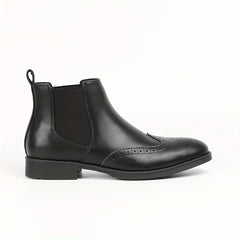 Men's Brogue Wingtip Chelsea Boots Casual Walking Shoes Sleek Look