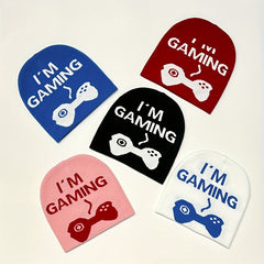 Knit Beanie Hat Gamepad Pattern Men Women