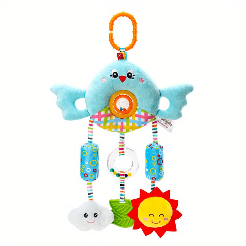 Bear Hanging Rattle Toy Stroller Toys Animal Rattle Toy With Wind Bell Teether