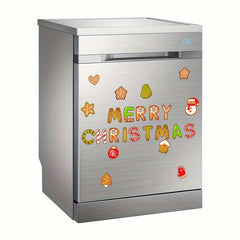 Christmas Decor Refrigerator Stickers Holiday Party Magnetic Waterpr