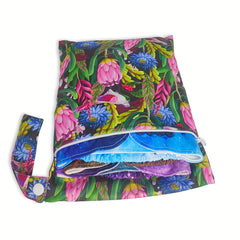 3pcs Floral Wet Bags Set Portable Diaper Travel Organizer Zipper Closure