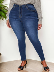 Solid High Rise High Stretch Skinny Jeans