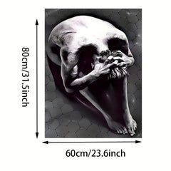 Gothic Skull Print Floor Mat, Non Slip Bathroom Kitchen Mat