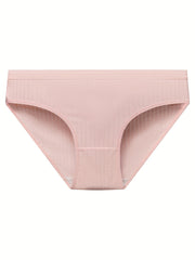 6 Pack Women's Plus Size Ribbed Mid Waisted Comfort Soft Briefs Set