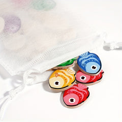 Colorful Wooden Fish Game Find Direction Logic Training Toy with 30 Cards